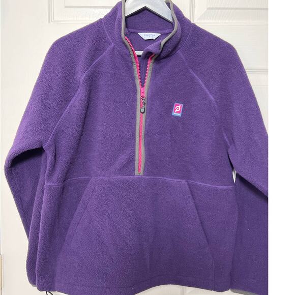 Peloton Chalet Lightweight Sherpa 1/2 Zip Pullover Purple Sweatshirt size Small - Picture 2 of 11